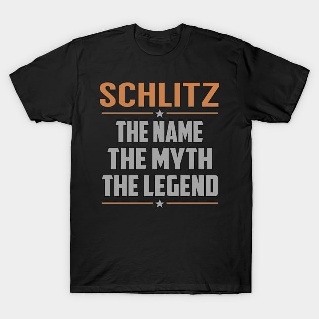 SCHLITZ The Name The Myth The Legend T-Shirt by YadiraKauffmannkq